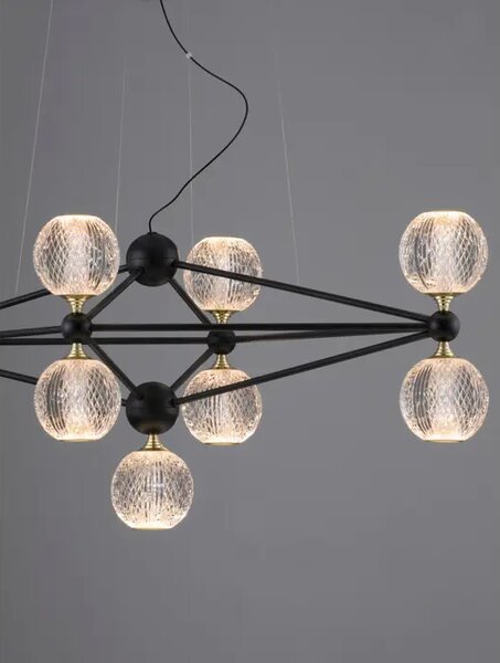 VISEČA LED SVETILKA BELINDA 42W/3000K/2238,28lm/DIMM/IP20/ČRNA NL9695300