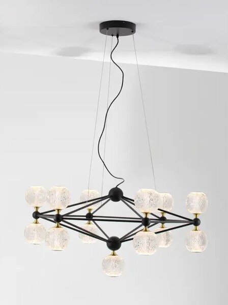 VISEČA LED SVETILKA BELINDA 53W/3000K/2983,57lm/DIMM/IP20/ČRNA NL9695400