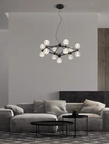 VISEČA LED SVETILKA BELINDA 53W/3000K/2983,57lm/DIMM/IP20/ČRNA NL9695400
