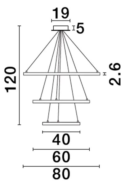 Viseča LED svetilka EMPATHIA 108W/3000K/2245lm/DIMM/IP20/BELA NL9172868