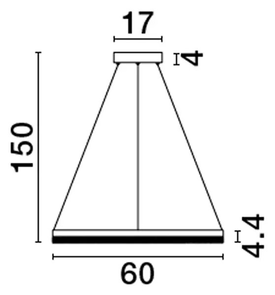 VISEČA LED SVETILKA ADRIA 32W/3000K/3288lm/DIMM/IP20/ČRNA NL9530227