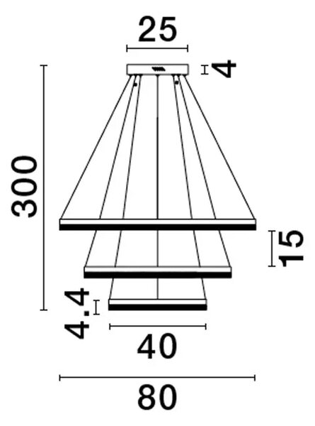 VISEČA LED SVETILKA ADRIA 97W/3000K/9453lm/DIMM/IP20/ČRNA NL9530231