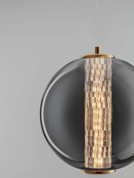 Viseča LED svetilka NAVI/3000K/8W/934Lm/ ZLATA V SIVI BARVI NL9186951