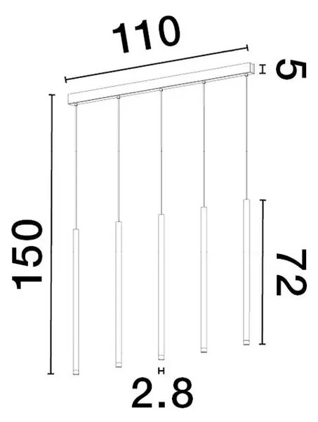 Viseča LED svetilka DANDIA 27W/3000K/1301lm/IP20/ČRNA NL9540202