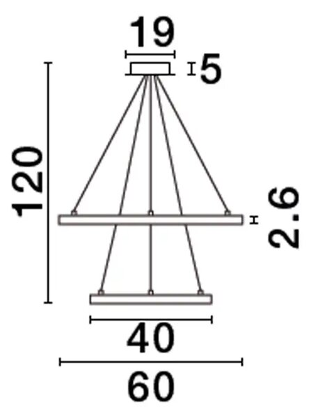 Viseča LED svetilka EMPATHIA 60W/3000K/1755lm/DIMM/IP20/ ČRNA NL9172864