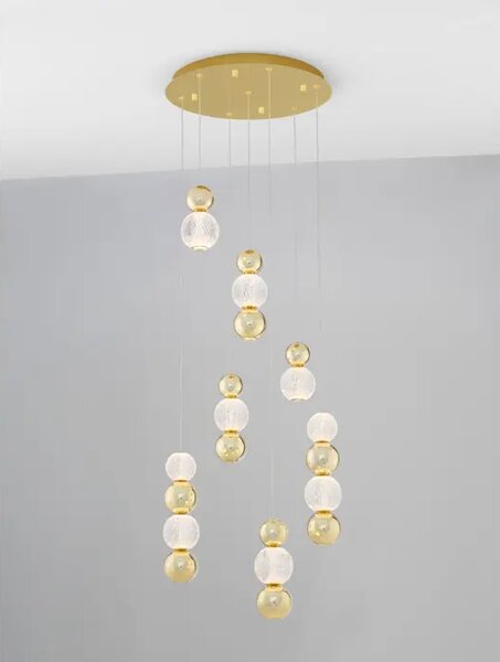 Viseča LED svetilka BRILLE 42W/3200K/2710lm/DIMM/IP20/ZLATA NL9511060