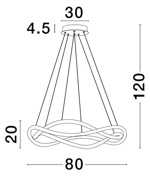 VISEČA LED SVETILKA JINAL 57W/3000K/4276lm/DIMM/IP20/ČRNA NL9348103