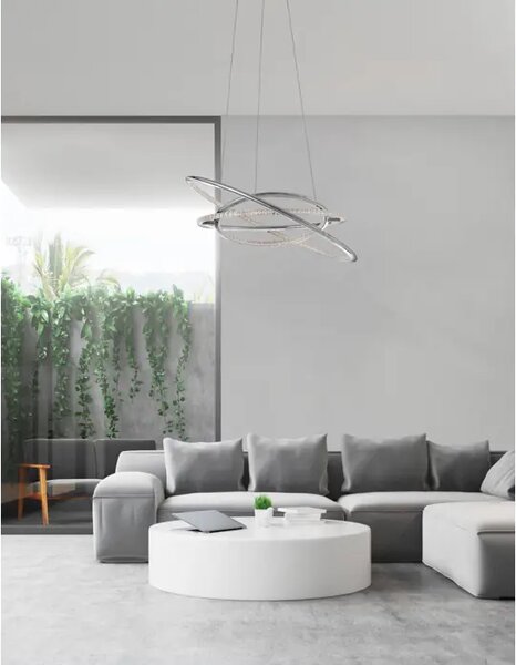 Viseča LED svetilka LIVORNO 53W/3000K/5071lm/IP20/krom NL8107401