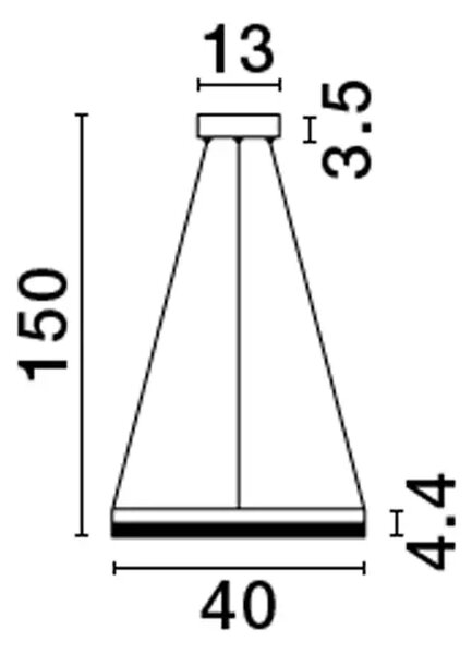 VISEČA LED SVETILKA ADRIA 23W/3000K/2521lm/DIMM/IP20/MEDENINSKO ZLATA NL9530226