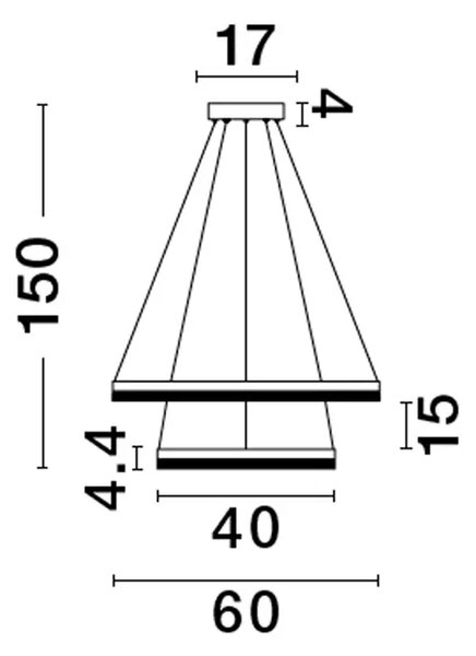 VISEČA LED SVETILKA ADRIA 52W/3000K/5684lm/DIMM/IP20/ ČRNA NL9530229