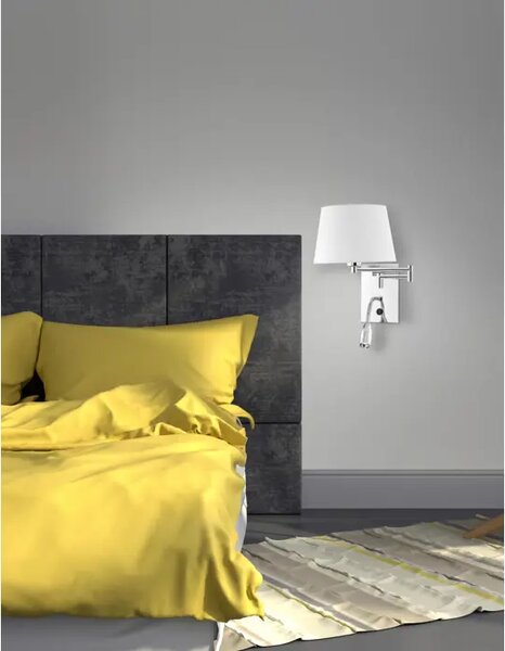 STENSKA SVETILKA CINGO LED & E27 3W/3000K/180lm/IP20/BELA - KROMIRANA NL6102682