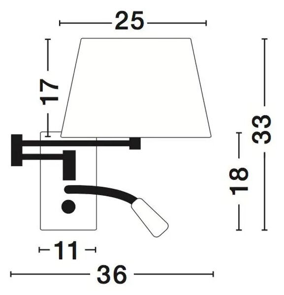 STENSKA SVETILKA CINGO LED & E27 3W/3000K/180lm/IP20/BELA - KROMIRANA NL6102682