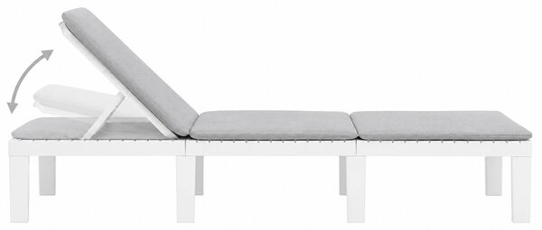 Vrtni ležalnik HAITI z blazino, 65×195×78cm, bela I.P.A.E-Progarden
