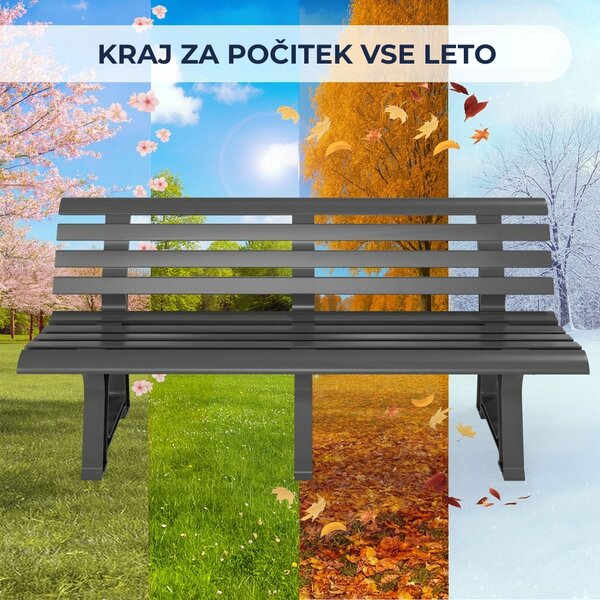 Vrtna klop ORCHIDEA, 145x49x74cm, antracit I.P.A.E-Progarden