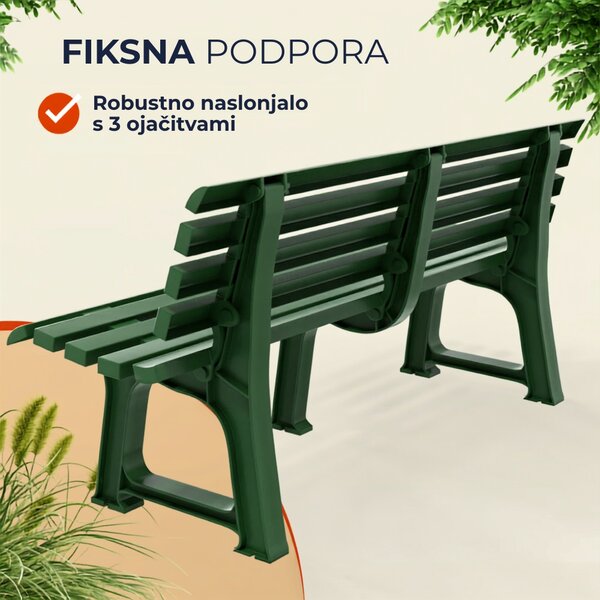 Vrtna klop ORCHIDEA, 145x49x74cm, zelena I.P.A.E-Progarden