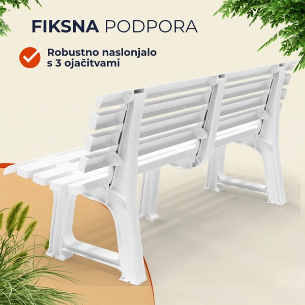 Vrtna klop ORCHIDEA, 145x49x74cm, bela I.P.A.E-Progarden