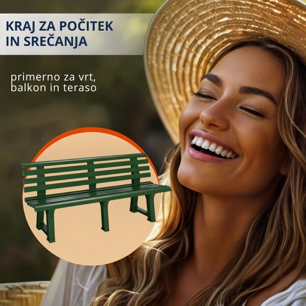 Vrtna klop ORCHIDEA, 145x49x74cm, zelena I.P.A.E-Progarden