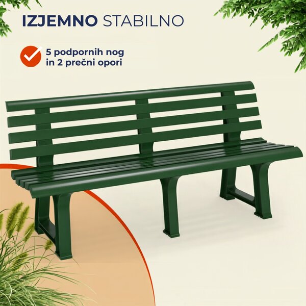 Vrtna klop ORCHIDEA, 145x49x74cm, zelena I.P.A.E-Progarden