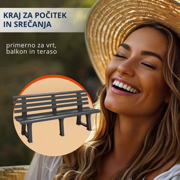 Vrtna klop ORCHIDEA, 145x49x74cm, antracit I.P.A.E-Progarden