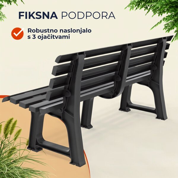 Vrtna klop ORCHIDEA, 145x49x74cm, antracit I.P.A.E-Progarden