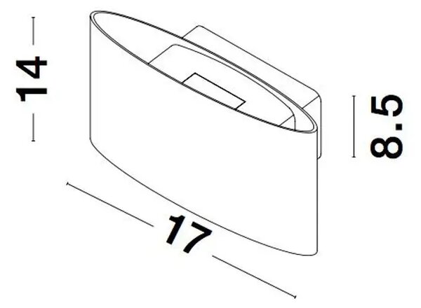 CHEZ ZUNANJA STENSKA SVETILKA LED 2x5W/3000K/560lm/IP54/BELA NL9292211