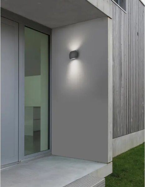 ZUNANJA STENSKA SVETILKA COMO LED 2x3W/3000K/510lm/IP54/temno siva NL741662