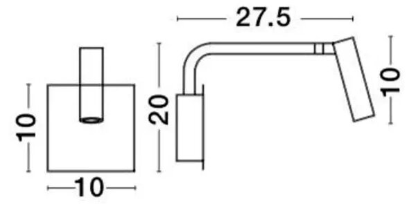 STENSKA SVETILKA SICILY LED 3 W/3000K/190lm/IP20/ ČRNA NL7140181