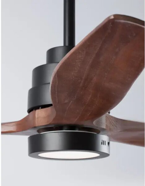 SABAL STROPNI VENTILATOR LED 12W/3000K/800lm/IP20/MAT ČRNO-RJAV NL5231401
