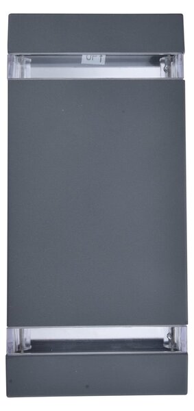 LUTEC Zunanja LED-stenna svetilka FOCUS SQUARE, temno siva, 24 cm, IP44, Siva, Aluminij, Sodobni, Stenska kotna