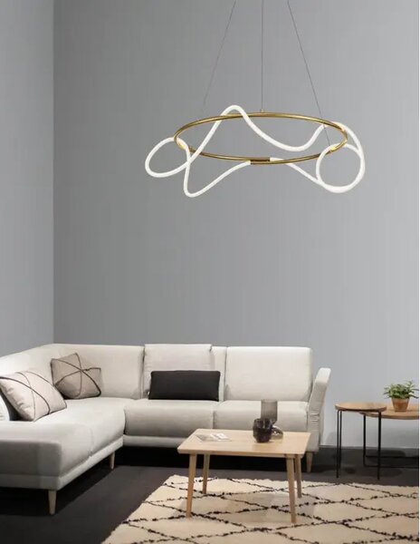 Viseča LED svetilka TIRIAC 43W/3000K/4581lm/DIMM/IP20/ZLATA NL9548104