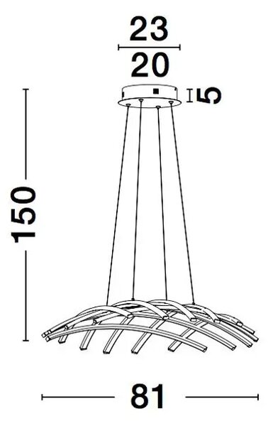 NARVI VISEČA LED SVETILKA 83W/3000K/4000lm/DIMM/IP20/ČRNA NL9848138