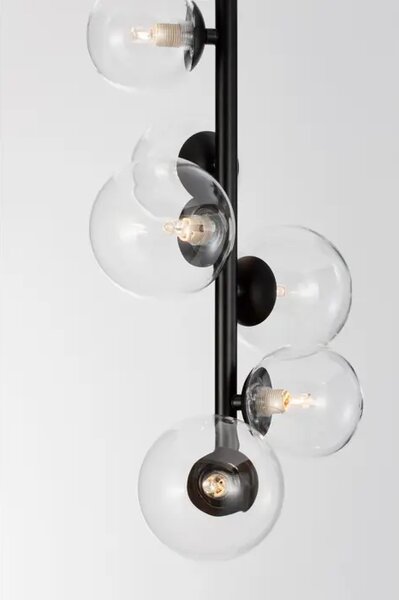 VISEČA SVETILKA ODILLIA 6×G9/230V fi28 ČRNA/PROZORNA NL9009251