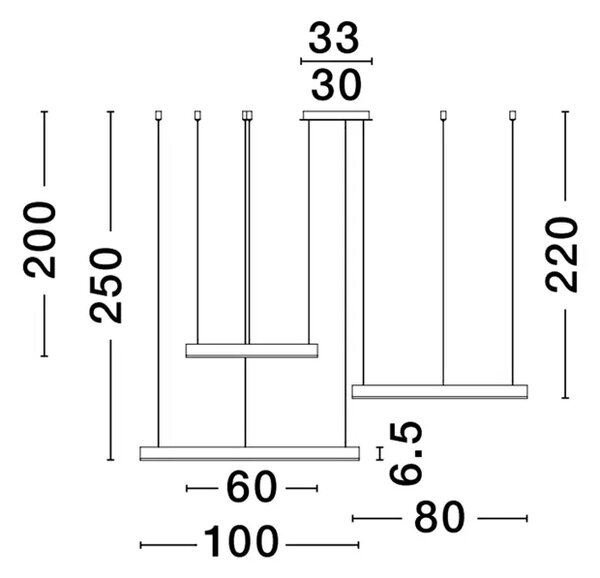 Viseča LED svetilka MOTIV 140W/3000K/7840lm/DIMM/IP20/ČRNA NL9530170