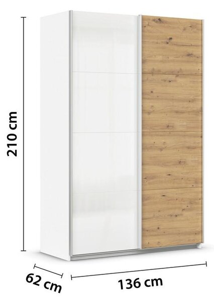 Modern Living Omara Z Drsnimi Vrati Feldkirch, Bela, Barva Hrasta