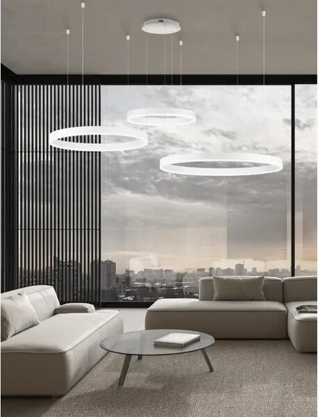 Viseča LED svetilka MOTIV 140W/3000K/7840lm/DIMM/IP20/BELA NL9530180