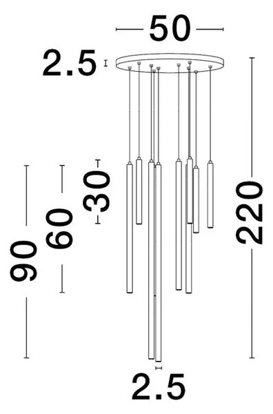 Viseča LED svetilka TRIMLE 26W/3000K/1861lm/DIMM/IP20/ČRNA NL9287945