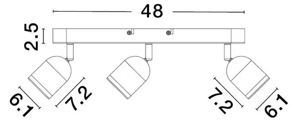 STROPNA SVETILKA ORSON GU10 IP20/ČRNA 3X NL9555817