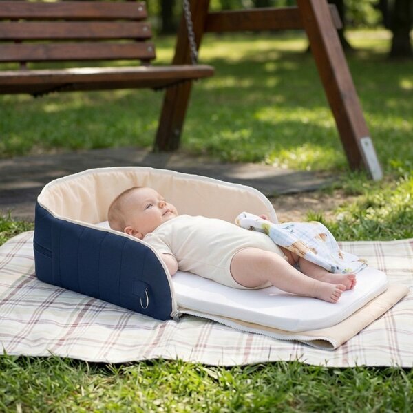 Večnamensko gnezdo za dojenčke modro Baby Bed ibaby