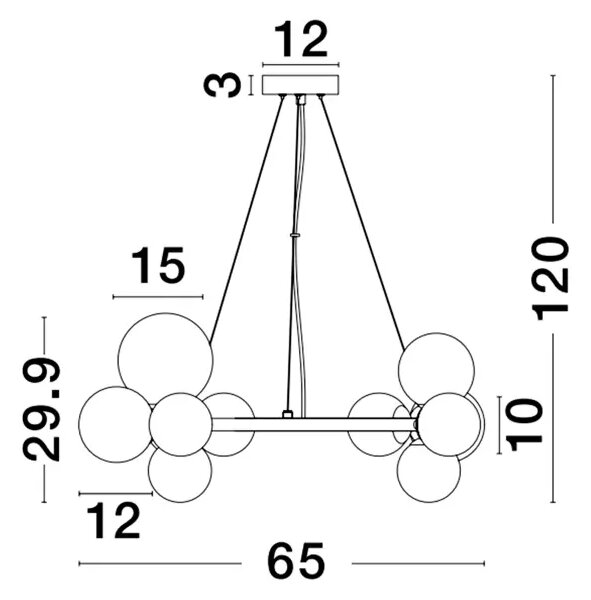 ODILLIA VISEČA SVETILKA G9 /IP20/ MAT ZLATA NL9028856