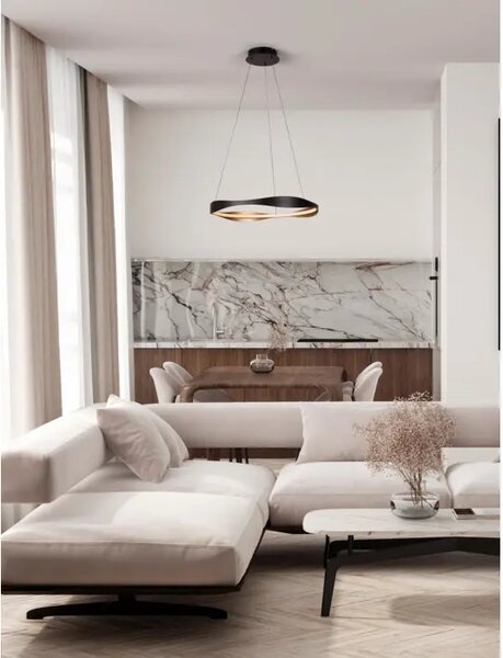 VISEČA LED SVETILKA DOBI/2700-5000K/32W/1192Lm/PEŠČENO ČRNO-ZLATA NL9030642