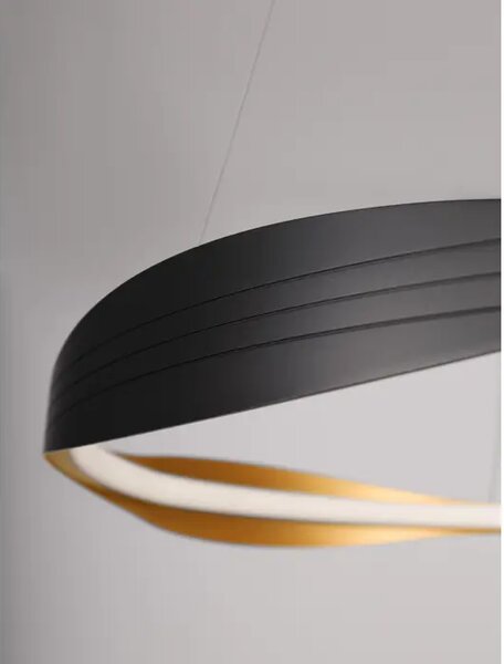 VISEČA LED SVETILKA DOBI/2700-5000K/32W/1192Lm/PEŠČENO ČRNO-ZLATA NL9030642