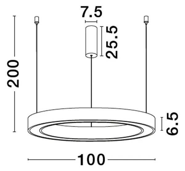 Viseča LED svetilka STING 60W/3000K/3389lm/DIMM/IP20/ČRNA NL9558607