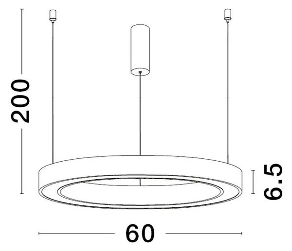 Viseča LED svetilka STING 40W/3000K/2153lm/DIMM/IP20/ČRNA NL9558601