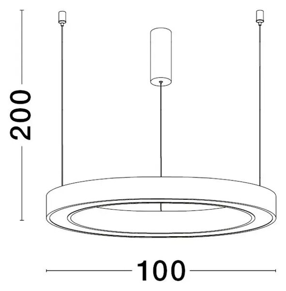 Viseča LED svetilka STING 60W/3000K/3389lm/DIMM/IP20/BELA NL9558606