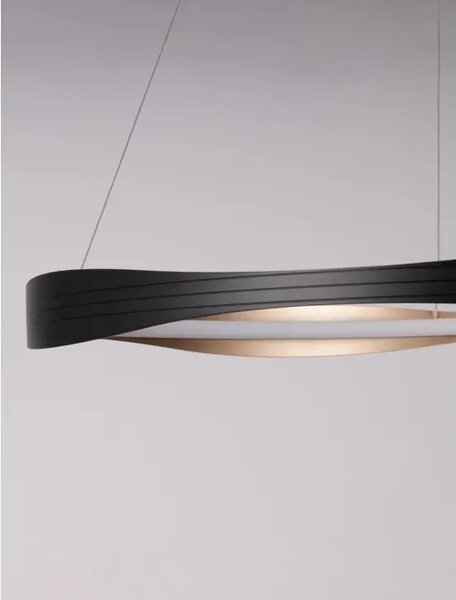 VISEČA LED SVETILKA DOBI/2700-5000K/40W/1472Lm/PEŠČENO ČRNO-ZLATA NL9030643