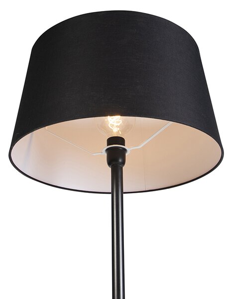 Stoječa svetilka črna s platnenim odtenkom črna 45 cm - Simplo