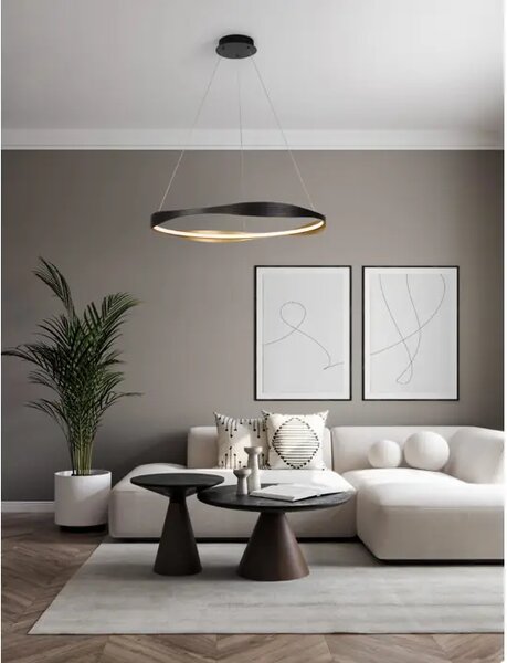 VISEČA LED SVETILKA DOBI/2700-5000K/40W/1472Lm/PEŠČENO ČRNO-ZLATA NL9030643