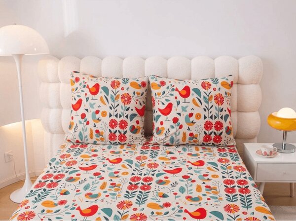 Posteljnina iz mikrovlaken RETRO BIRD barvna Dimenzije posteljnine: 70 x 90 cm | 140 x 200 cm