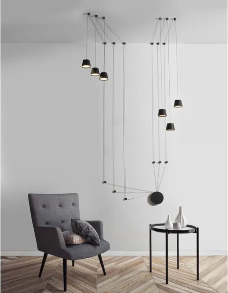 STROPNA SVETILKA AMADEO ČRNE RAZPOREDITVE, LED, nastavljivo stikalo za vklop/izklop, 36 W, 230 V NL9118635