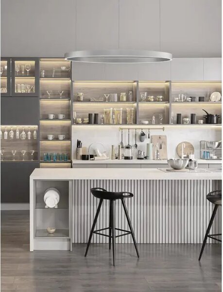 VISEČA LED SVETILKA ELOWEN 106W/3000K/4899lm/DIMM/IP20/BRUŠENO SREBRNA NL9345670